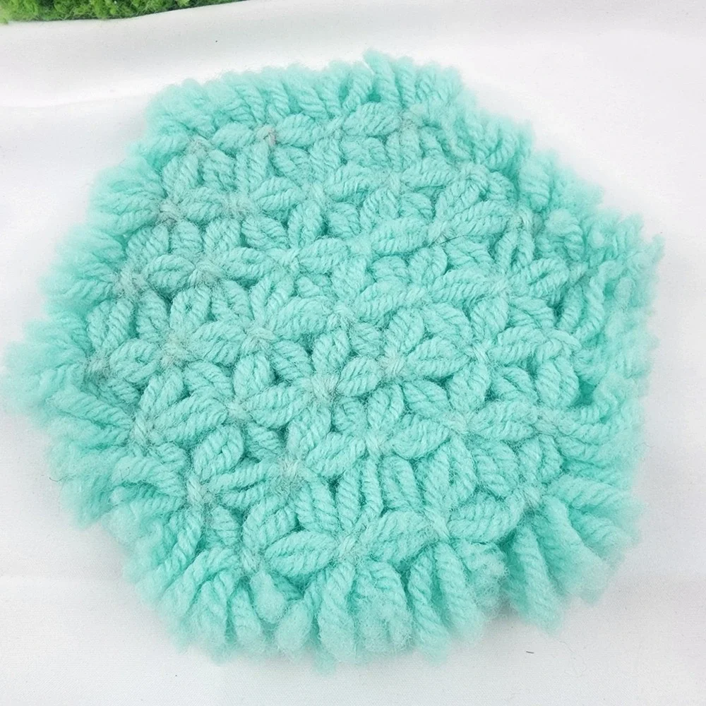 Vintage Handmade Crocheted‎ Lot of 10 Hot Pads Pot Holders 8 Coasters With Stand